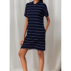 blue striped lacoste dress Lacoste Y2K Polo Mini Dress Blue-Multi Stripe Size-XS